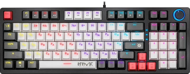 Клавиатура Defender Hawk GK-418 черный/белый (Outemu Red) 45418