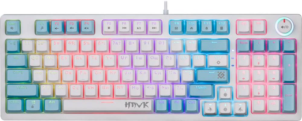 Клавиатура Defender Hawk GK-418 белый (Outemu Red) 45421