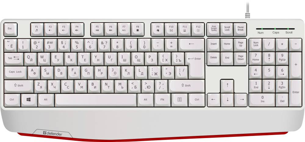 Клавиатура Defender ATOM HB-546, USB, белый 45547
