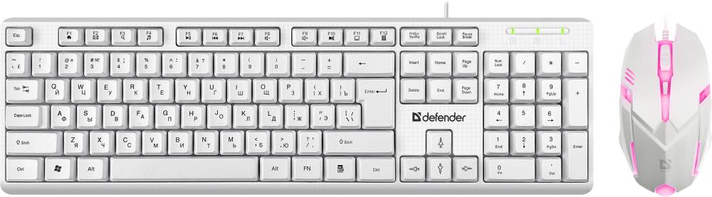 Набор Defender LINE MOTION C-977, USB, белый (45977)