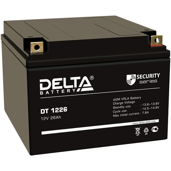 12V / 26Ah, аккумулятор для UPS, Delta DT 1226