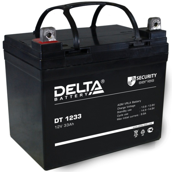 12V / 33Ah, аккумулятор для UPS, Delta DT 1233