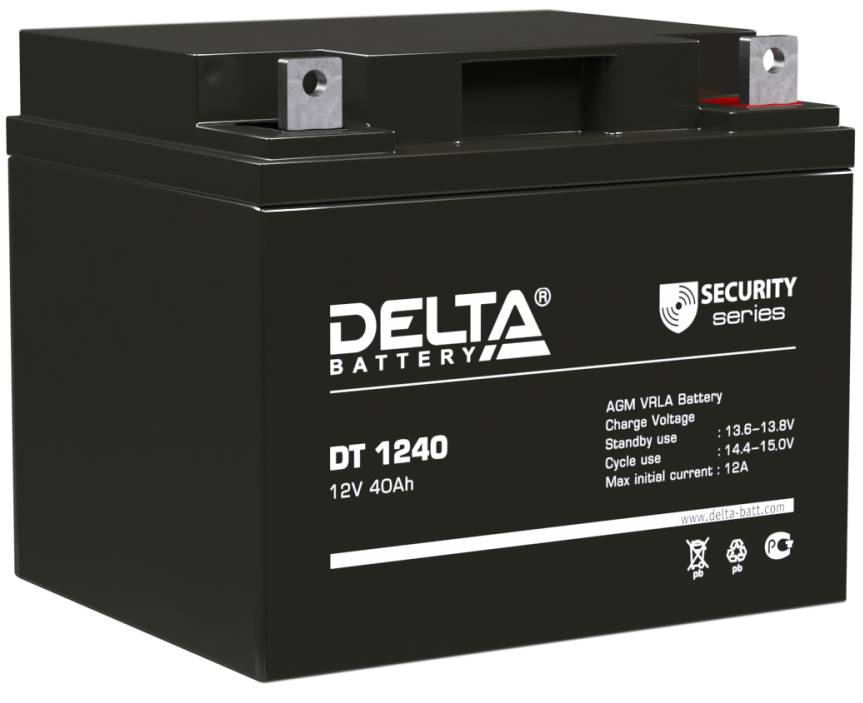 12V / 40Ah, аккумулятор для UPS, Delta DT 1240
