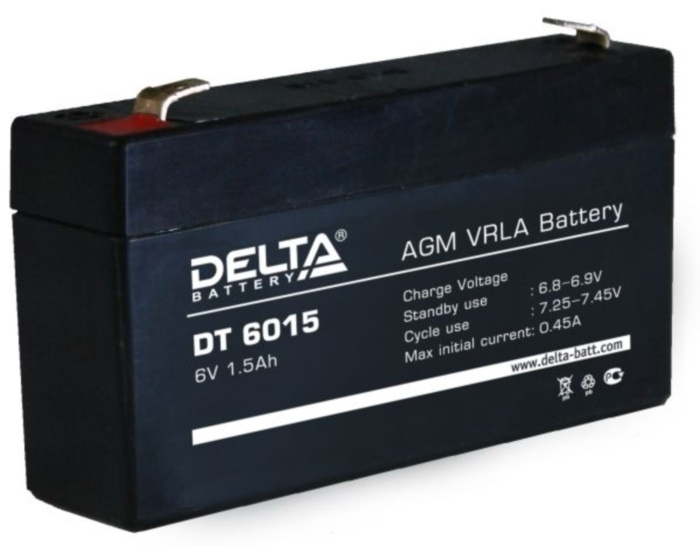 6V / 1.5Ah, аккумулятор для UPS, Delta DT 6015