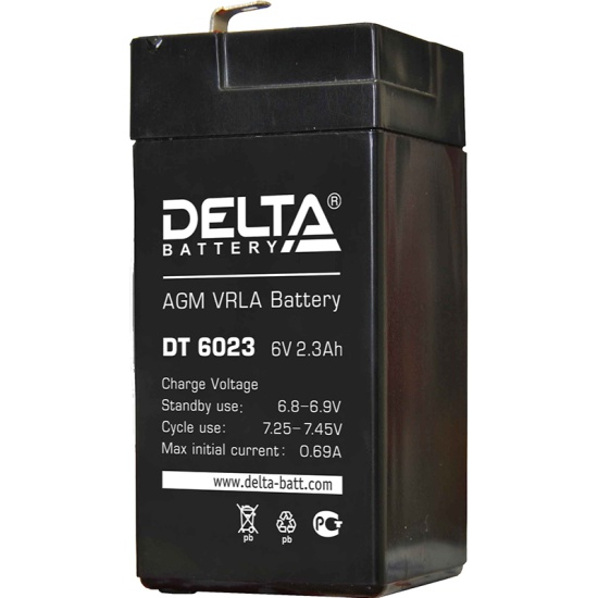 6V / 2.3Ah, аккумулятор для UPS, Delta DT 6023