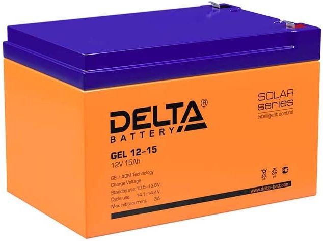 12V / 15Ah, аккумулятор для UPS, Delta GEL 12-15