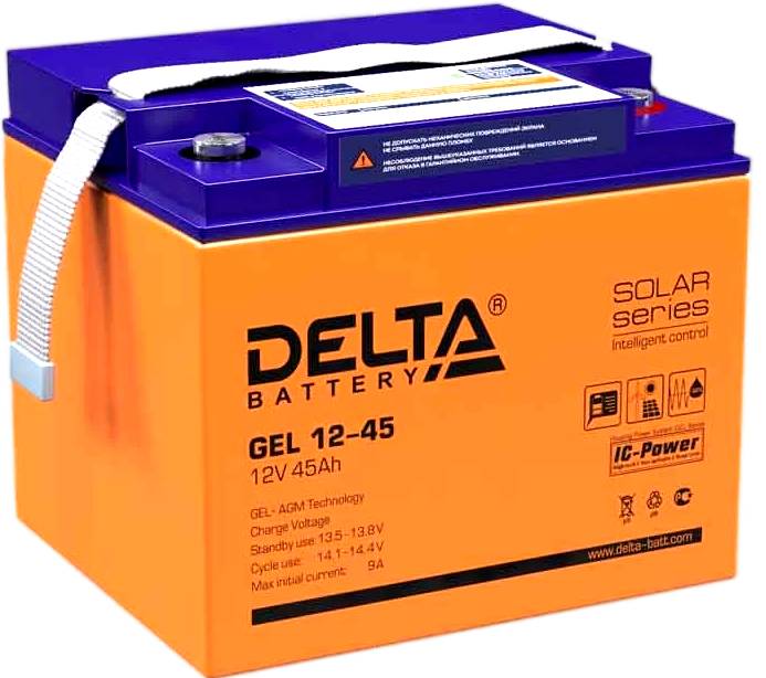 12V / 45Ah, аккумулятор для UPS, Delta GEL 12-45