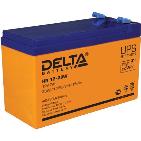 12V / 7Ah, аккумулятор для UPS, Delta HR 12-28 W