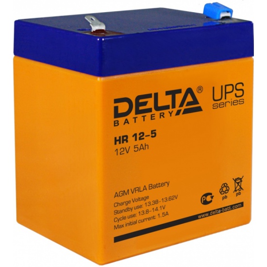 12V / 5Ah, аккумулятор для UPS, Delta HR 12-5