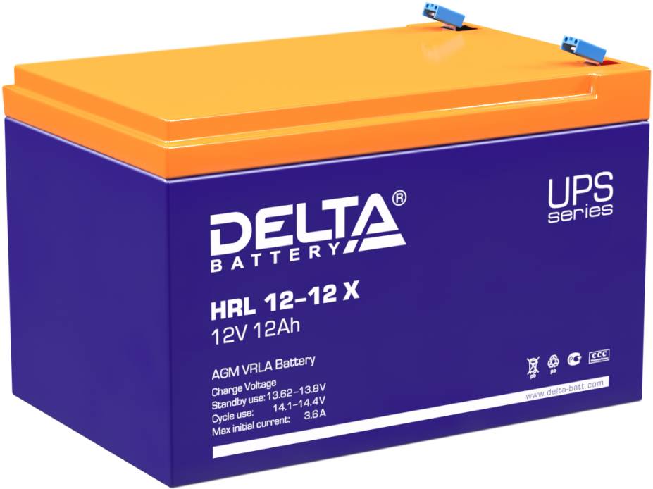 12V / 12Ah, аккумулятор для UPS, Delta HRL 12-12 X