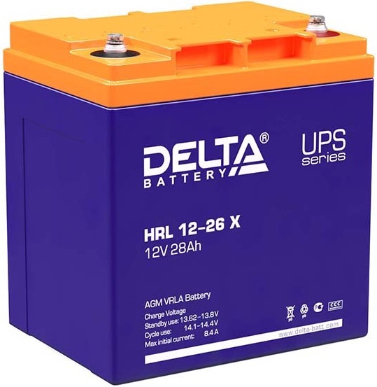12V / 26Ah, аккумулятор для UPS, Delta HRL 12-26 X