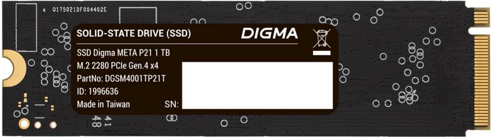 1Tb SSD Digma Meta P21 DGSM4001TP21T, (5000/4300), NVMe M.2