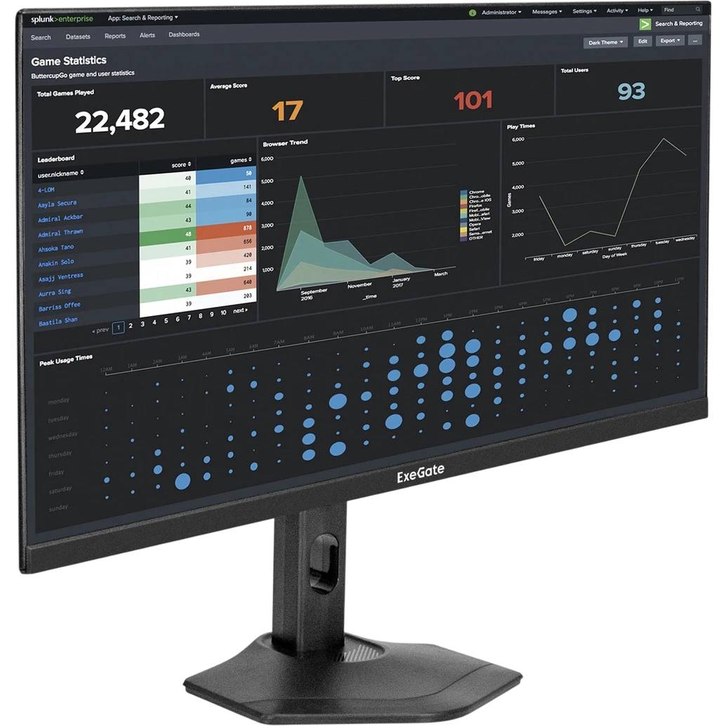 Монитор 27" ExeGate SuperView EH2700TA EX299036RUS, 1920x1080, IPS, 100Hz, Speakers (VGA, HDMI, DP)