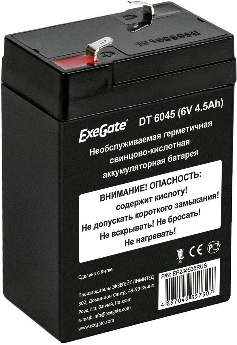 6V / 4.5Ah, аккумулятор для UPS, ExeGate DT 6045 EP234535RUS