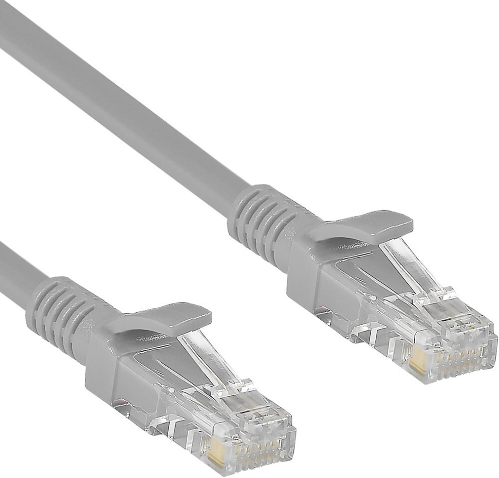 Патч-корд 2м, UTP cat.5e, ExeGate UTP-RJ45-RJ45-5e-2M-GY EX138962RUS, серый