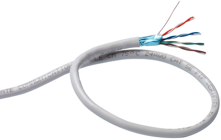 FTP кабель бухта 305м cat.5e ExeGate FUTP4-C5e-CU-S26-IN-PVC-GY-305 EX138967RUS, серый