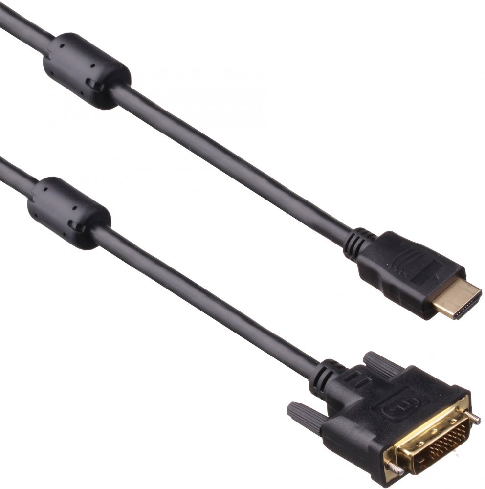 Кабель HDMI (19M) - DVI-D (25M), 1.8м, ExeGate EX-CC-HDMIM-DVIM-1.8 EX191101RUS