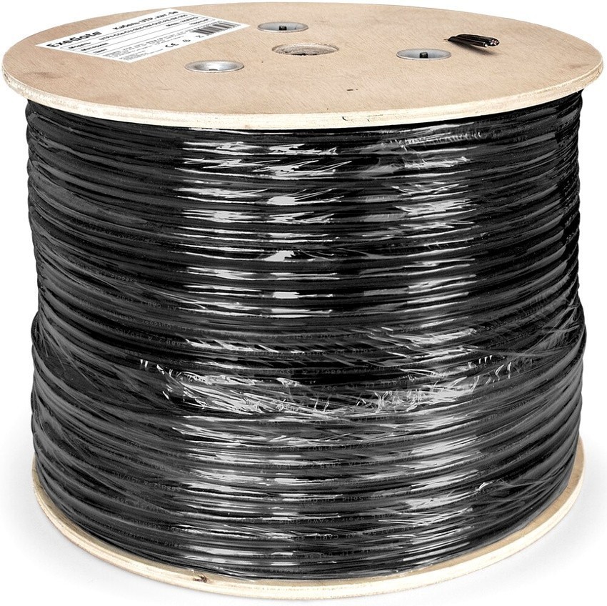 UTP кабель бухта 305м cat.5e ExeGate UTP4-C5e-CU-S24-OUT-PE-BK-305 EX256749RUS, черный