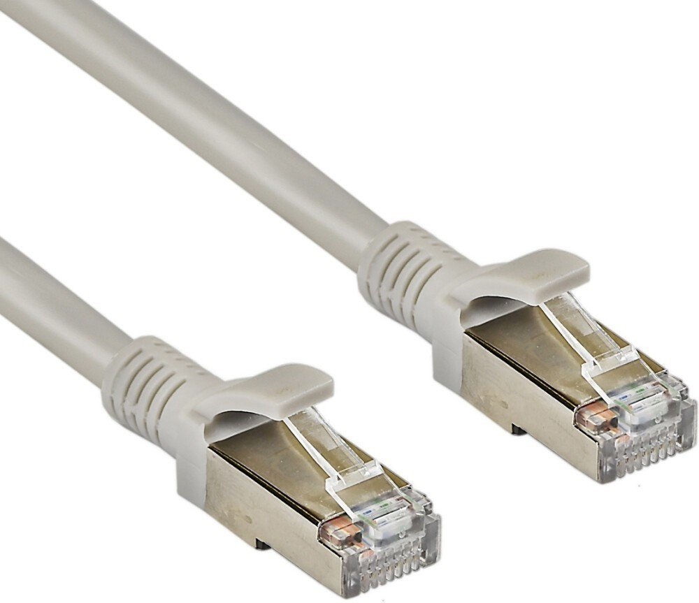 Патч-корд 0.5м, FTP cat.5e, ExeGate FTP-RJ45-RJ45-C5e-CU-0,5M-GY EX281996RUS, серый