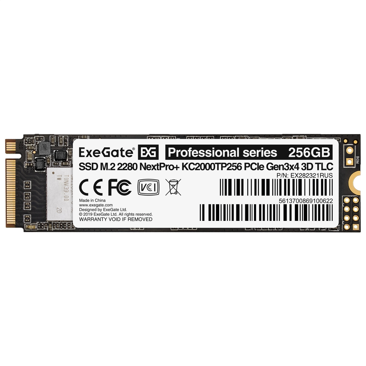 256Gb SSD ExeGate NextPro+ KC2000TP256 EX282321RUS, (1500/900), NVMe M.2