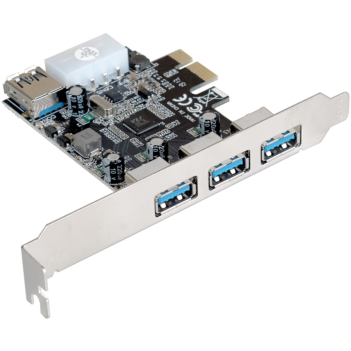 Контроллер 3xUSB3.0 ext. + 1xUSB3.0 int, ExeGate EXE-367 EX283720RUS, PCI-E x1