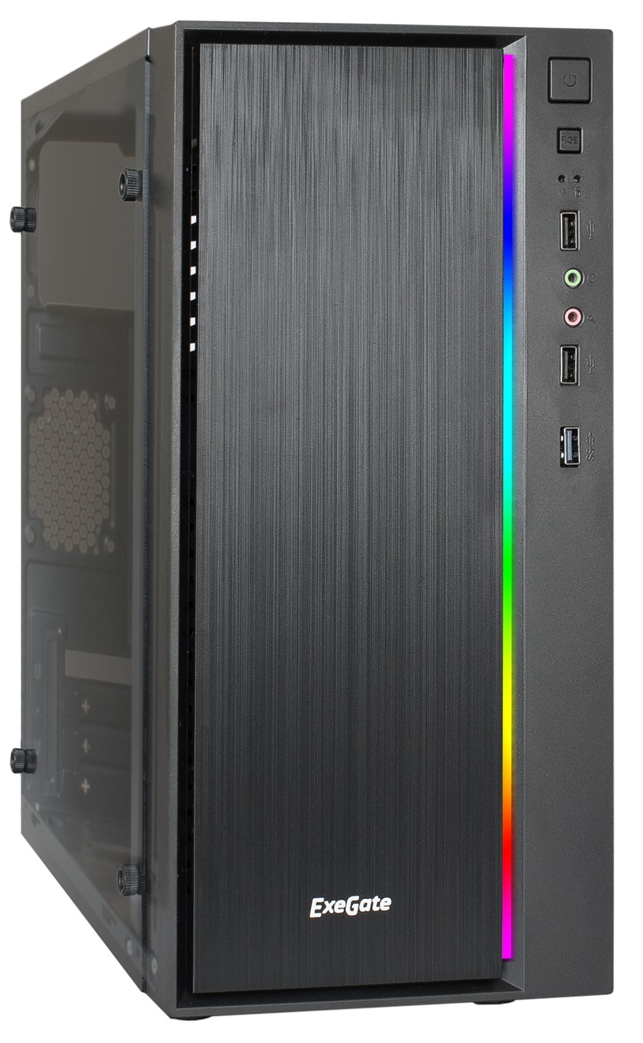 Корпус ExeGate mEVO-9301 EX283754RUS, черный, без БП, mATX