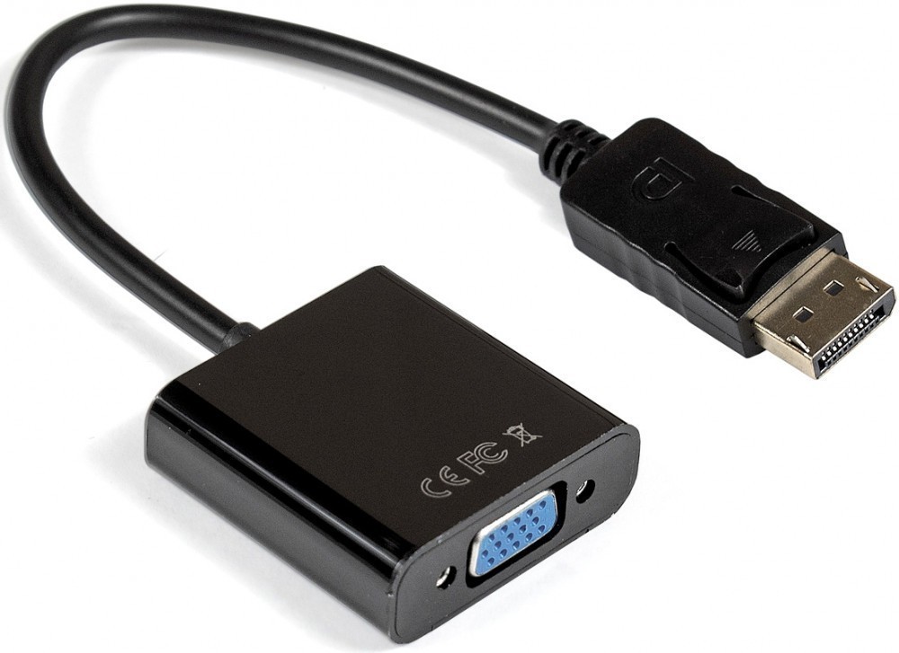 Кабель адаптер DP (M) - VGA (F) ExeGate EX-DPM-VGAF-0.15 EX284910RUS, черный