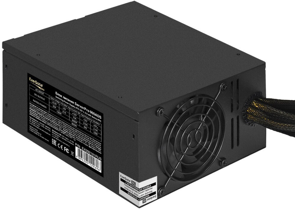 Блок питания 900Вт, ExeGate ServerPRO-900ADS EX292191RUS, 82%, APFC, ATX