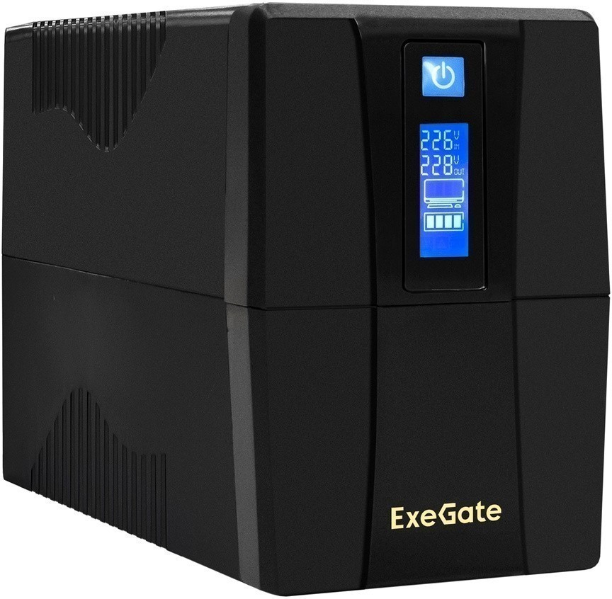 ИБП ExeGate Power Smart ULB-1000.LCD.AVR.2SH.RJ.USB EX292792RUS, 1000VA (2xSchuko)