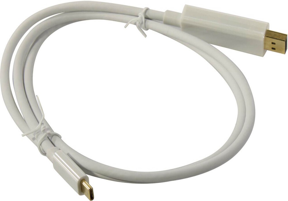 Кабель USB Type-C (M) - DP (20M), 1м, ExeGate EX-CM-DP20M-1.0 EX294776RUS, белый