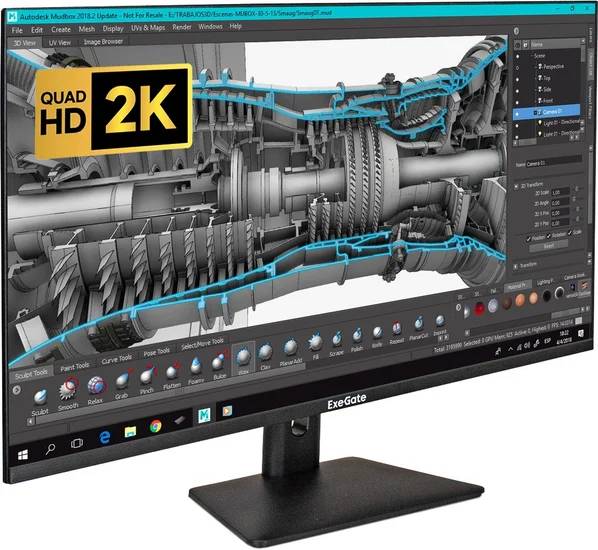 Монитор 31.5" ExeGate SmartView ES3207CA EX297504RUS, 2560x1440, IPS, 75Hz (HDMI, DP)