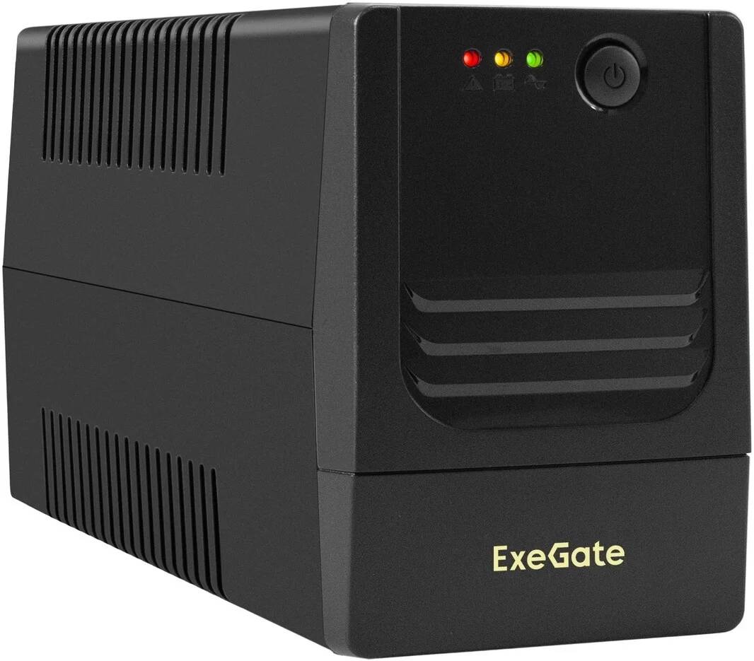 ИБП ExeGate Power Back NB-650.LED.AVR.2SH.USB EX299485RUS, 650VA (2xSchuko)