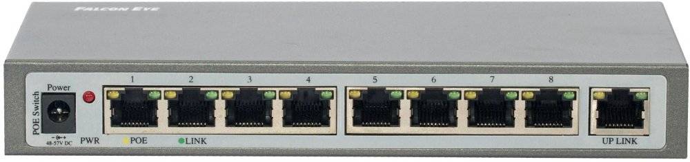 Коммутатор Falcon Eye FE-108E-POE, 8xLAN 100Mbps, 1xUplink, PoE