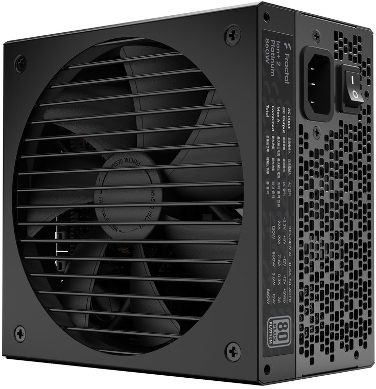 Блок питания 860Вт, Fractal Design ION+ 2 Platinum FD-P-IA2P-860, 80 Plus Platinum, APFC, ATX (ТОЛЬКО В СОСТАВЕ ПЭВМ)
