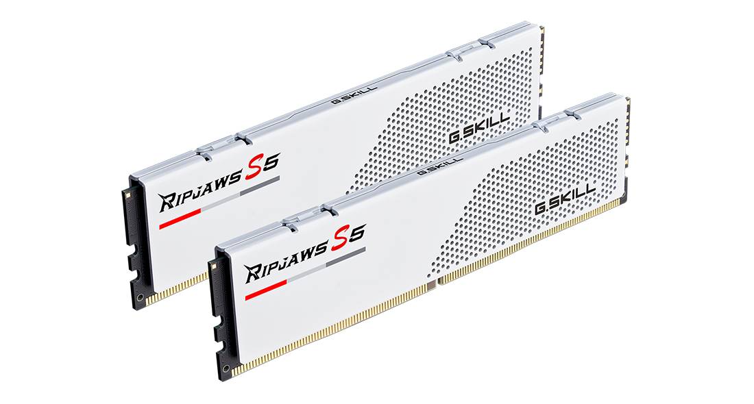 Оперативная память 32Gb G.Skill Ripjaws S5 White F5-5600J2834F16GX2-RS5W, DDR V, PC-44800, 5600MHz, kit 2x16Gb