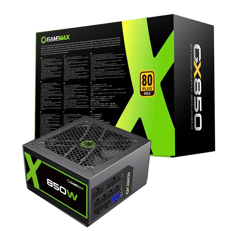Блок питания 850Вт, GameMax GX-850 Modular, 80 Plus Gold, APFC, ATX