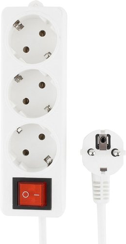 Сетевой фильтр 2м 3 розетки Гарнизон EL-NB-G3-W-2, белый