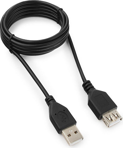 Кабель удлинитель USB2.0 (M) - USB2.0 (F), 1.8м, Гарнизон GCC-USB2-AMAF-1.8M, черный