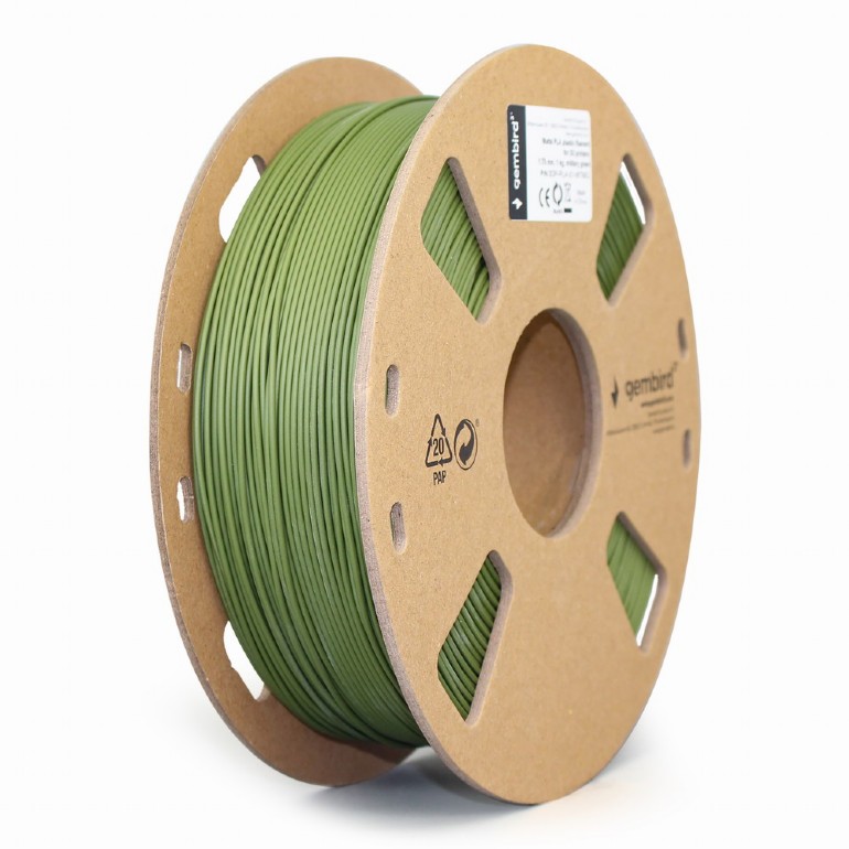 Филамент Gembird 3DP-PLA-01-MTMG, 1.75 мм, 1 кг, матовый Military Green