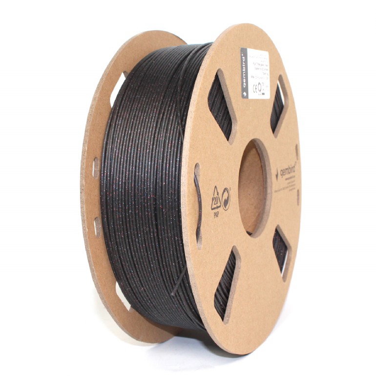 Филамент Gembird 3DP-PLA-MX3-01-GBK, 1.75 мм, 1 кг, Three Galaxy Black