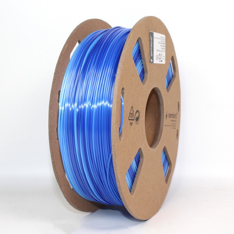 Филамент Gembird 3DP-PLA-SK-01-ICE, 1.75 мм, 1 кг, Ice Blue/Dark Blue