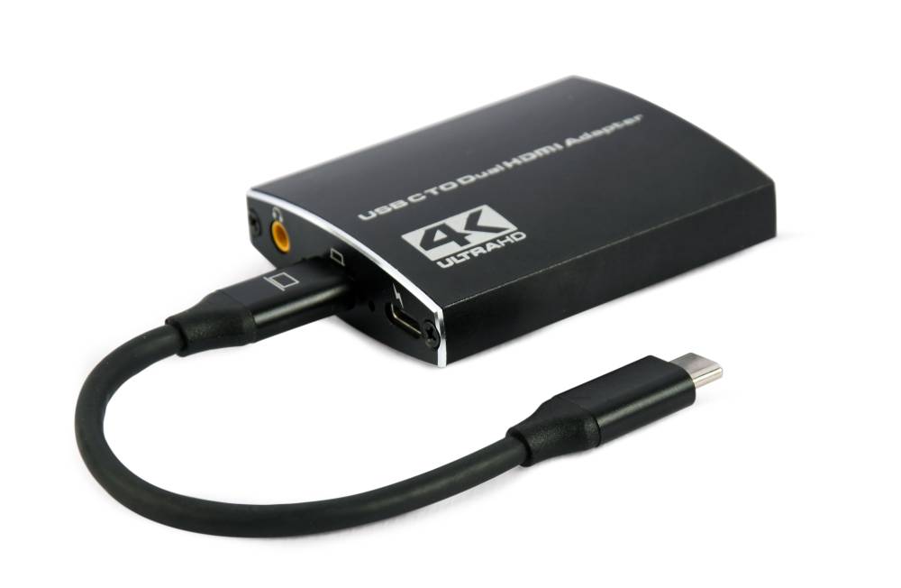 Кабель адаптер USB Type-C (M) - 2xHDMI (F) Gembird/Cablexpert A-CM-HDMIF2-01, черный