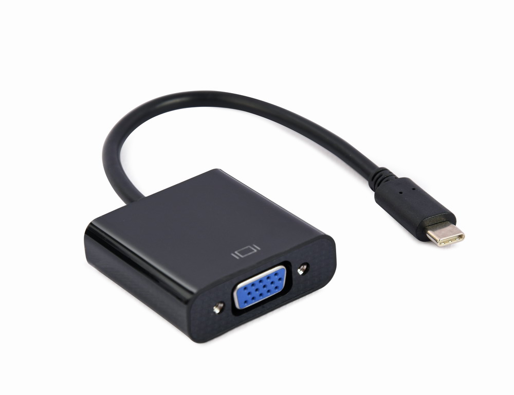 Кабель адаптер USB Type-C (M) - VGA (F) Gembird/Cablexpert A-CM-VGAF-01, черный