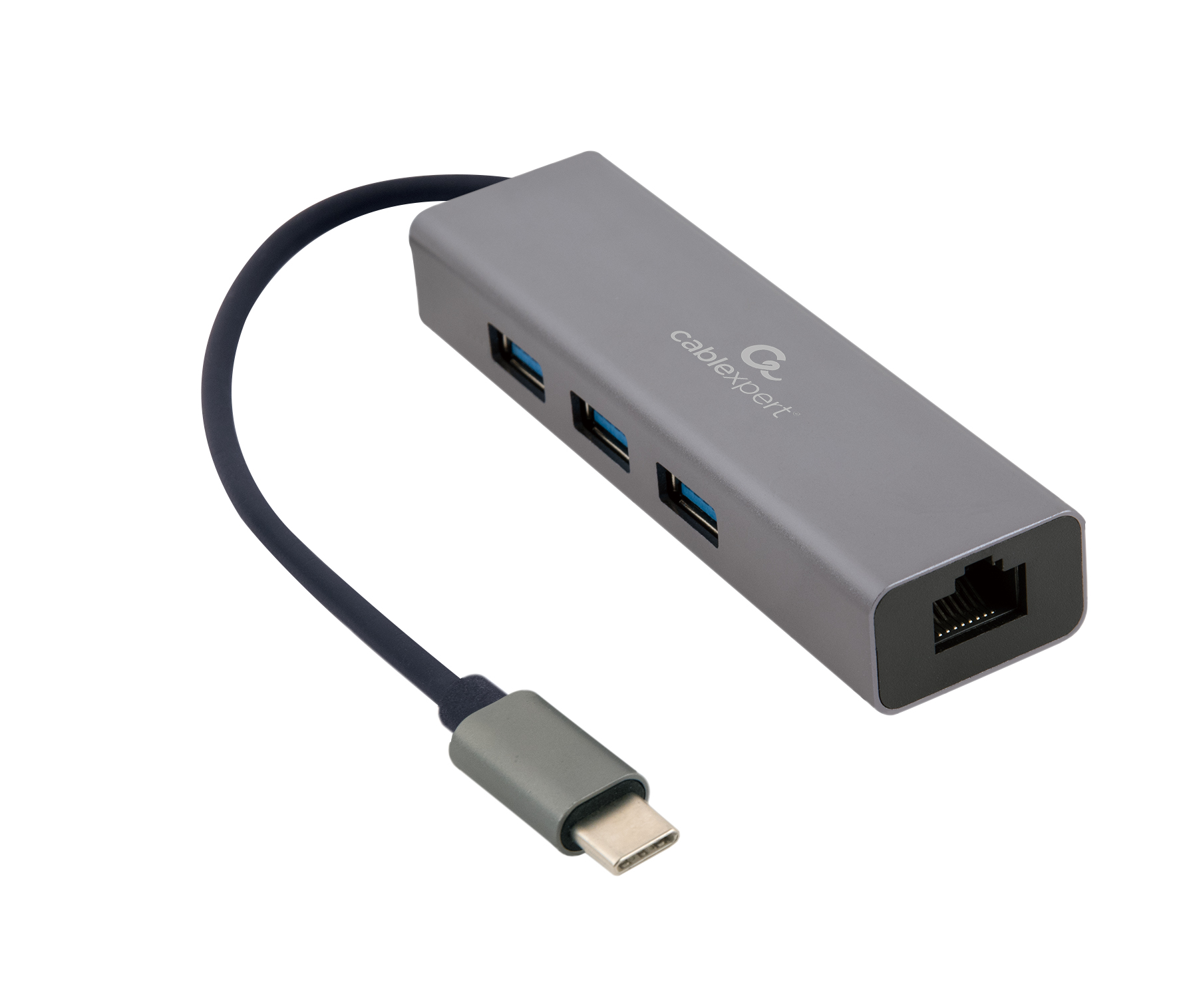 Сетевая карта Gembird/Cablexpert A-CMU3-LAN-01, 1Gbps, USB3.0 Type-C + Hub 3xUSB3.0