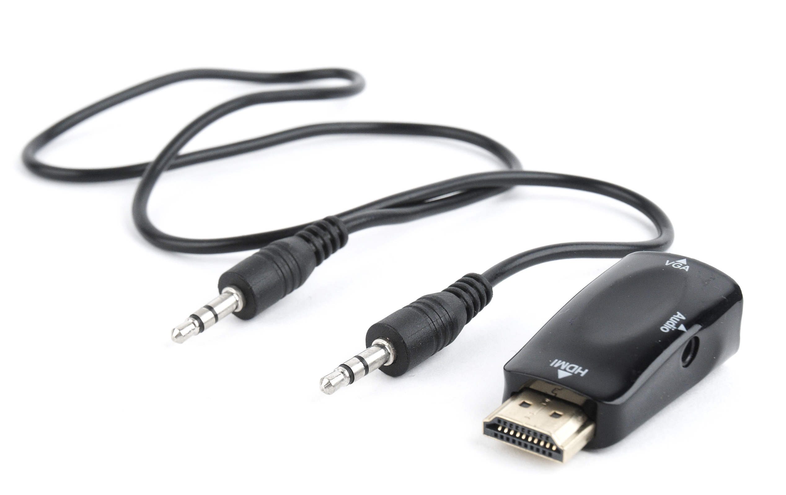 Кабель адаптер HDMI (M) - Jack3.5 + VGA (F), Gembird/Cablexpert A-VGA-HDMI-02, черный
