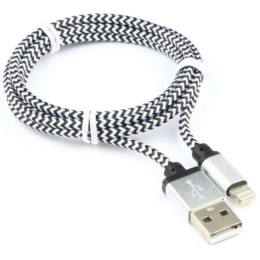 Кабель Lightning (M) - USB2.0 (M), 1м, Gembird/Cablexpert CC-ApUSB2sr1m, серебристый