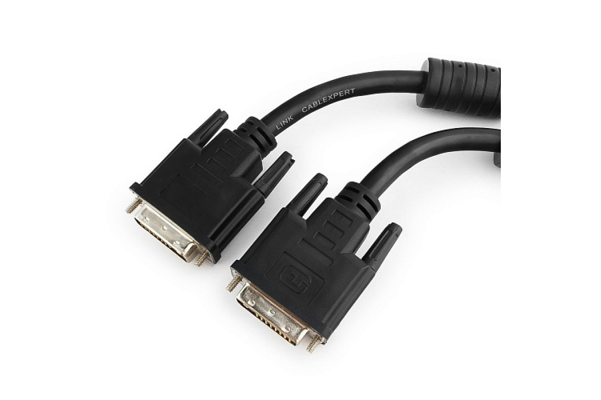 Кабель DVI-D (25M) - DVI-D (25M), 1.8м, Gembird/Cablexpert CC-DVI2L-BK-6, черный