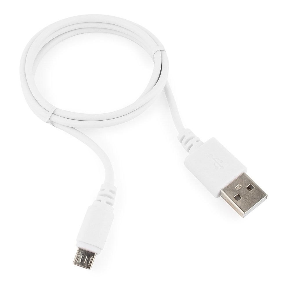 Кабель USB2.0 (M) - microUSB2.0 (M), 1м, Gembird/Cablexpert CC-mUSB2-AMBM-1MW, белый