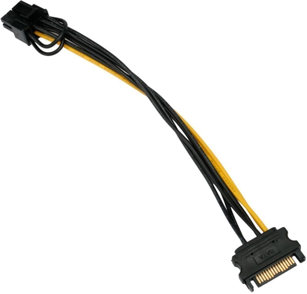 Кабель для питания видеокарты Gembird CC-PCIE-SATA-20CM, 8-pin PCI-E - SATA 15-pin