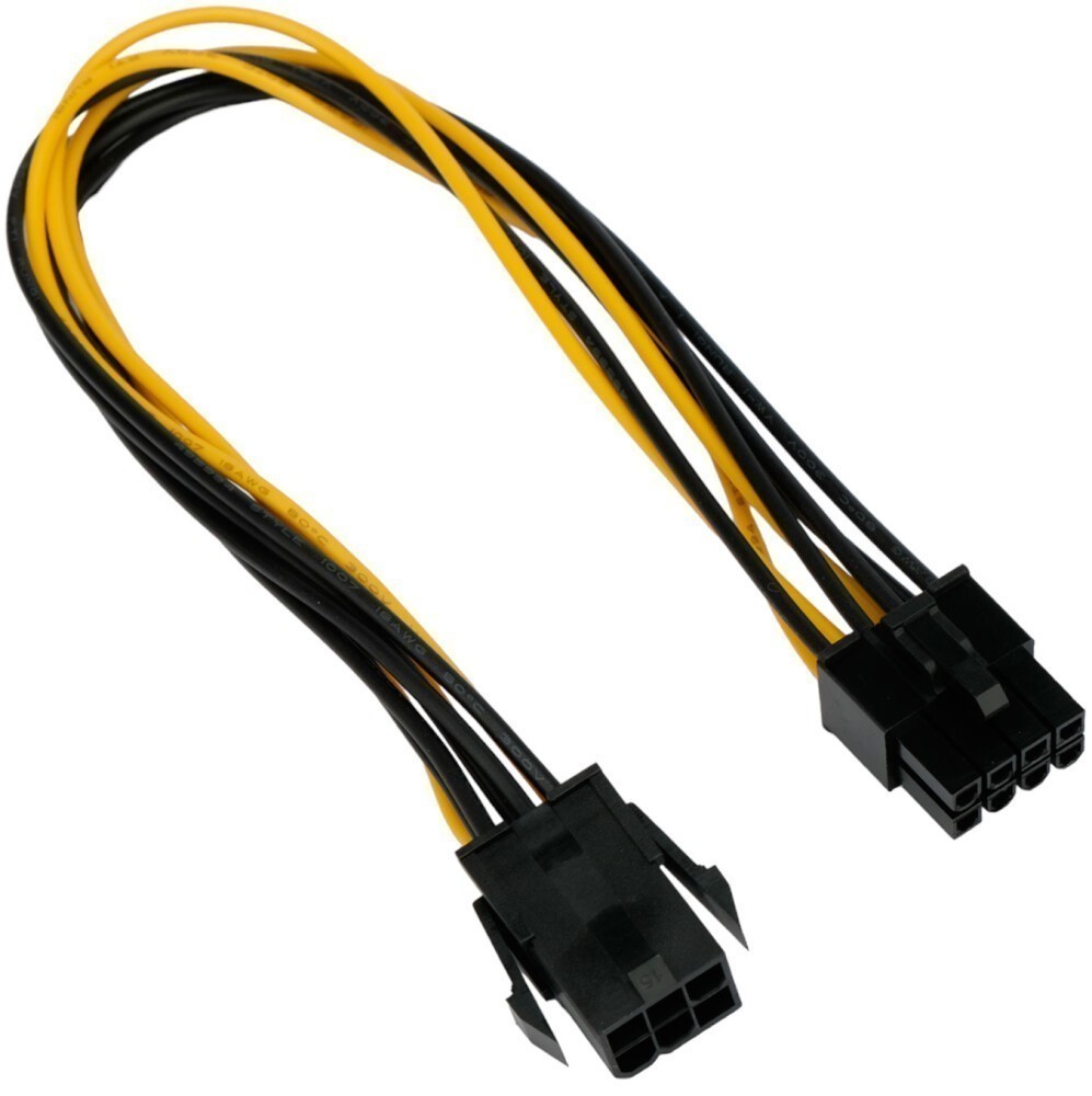 Переходник питания видеокарт 6-pin PCI-E (M) - 8-pin PCI-E (F) Gembird/Cablexpert CC-PSU-68-30CM